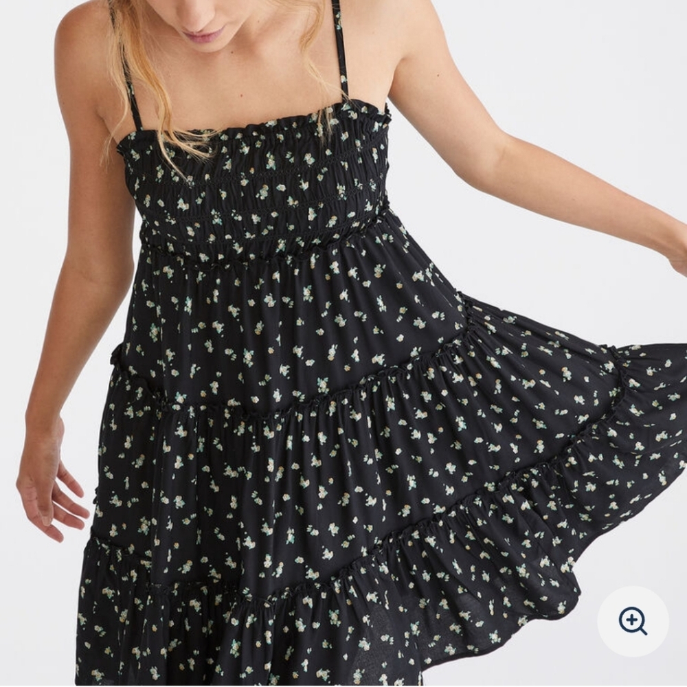 Aeropostale Floral Square-Neck Babydoll Dress